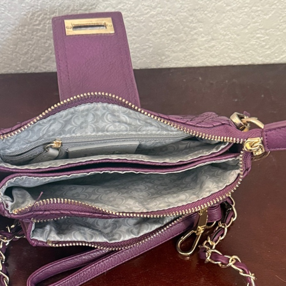Quilted Purple Crossbody Bag - Picture 2 of 3
